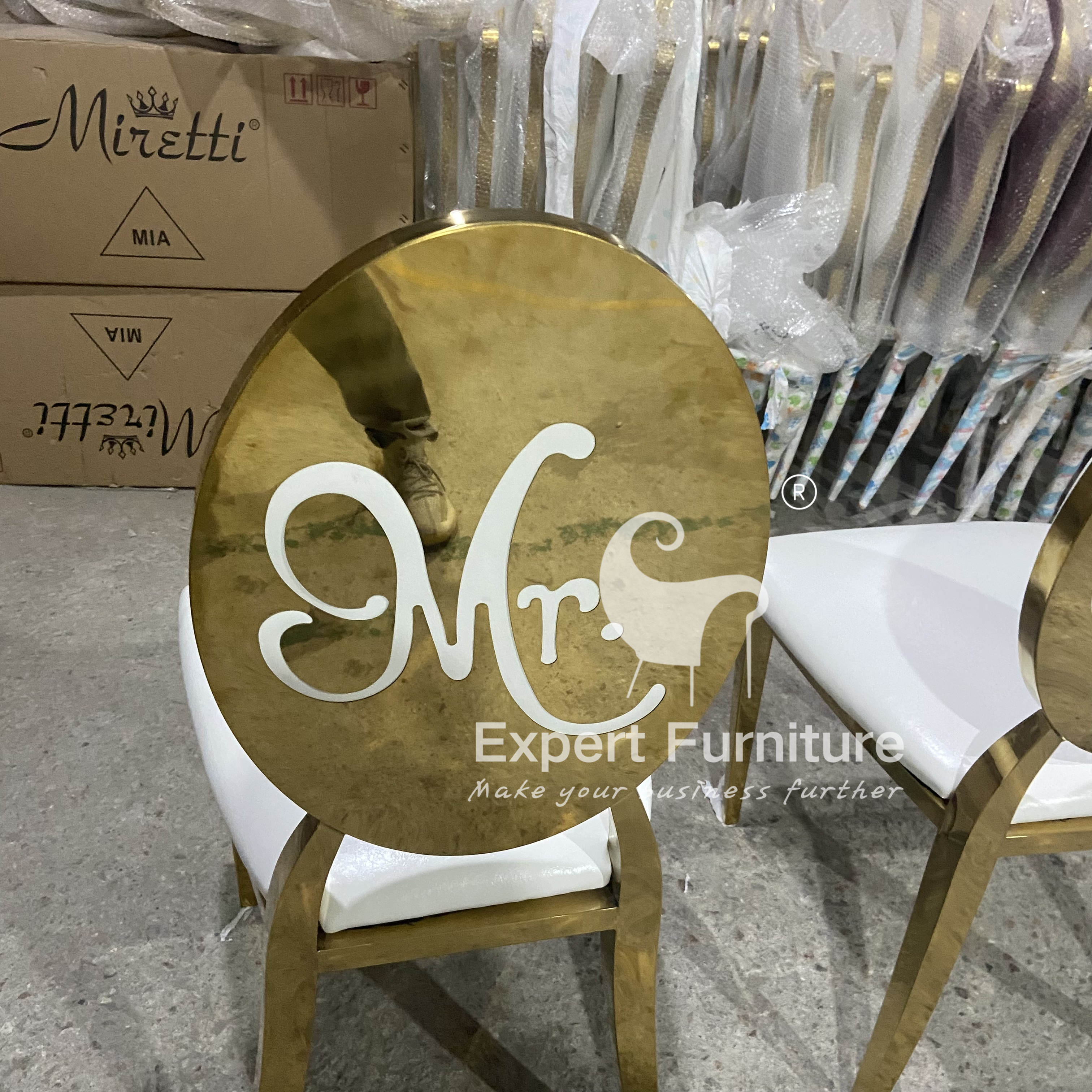Luxury Stainless Steel Wedding Mr. and Mrs. Back Bride and Groom Couple ...