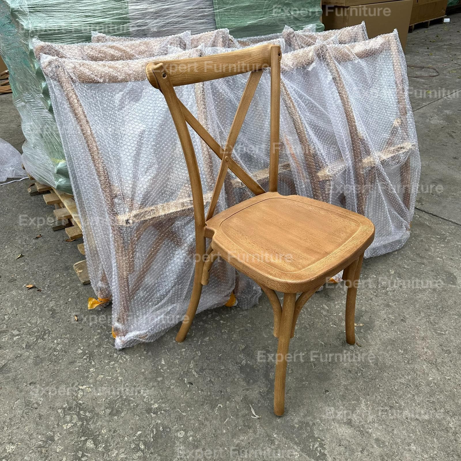 Resin Cross Back Chair - Image 4