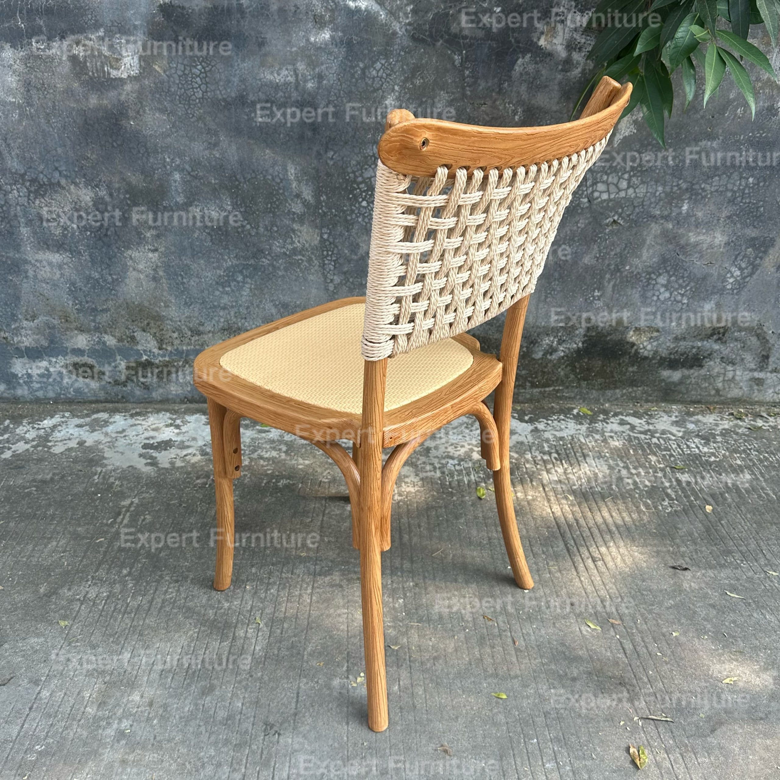 Rattan Woven Back Resin Chair - Image 5