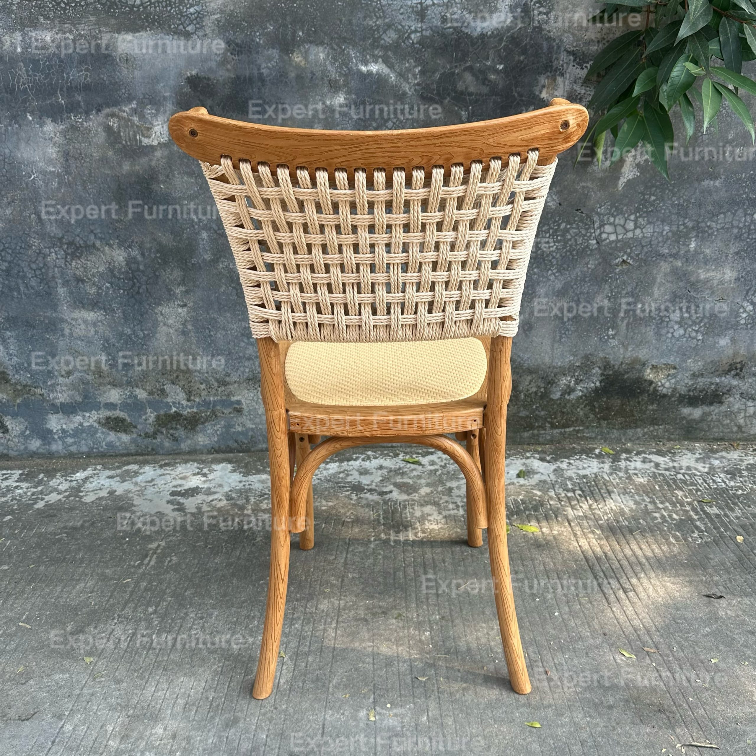 Rattan Woven Back Resin Chair - Image 4
