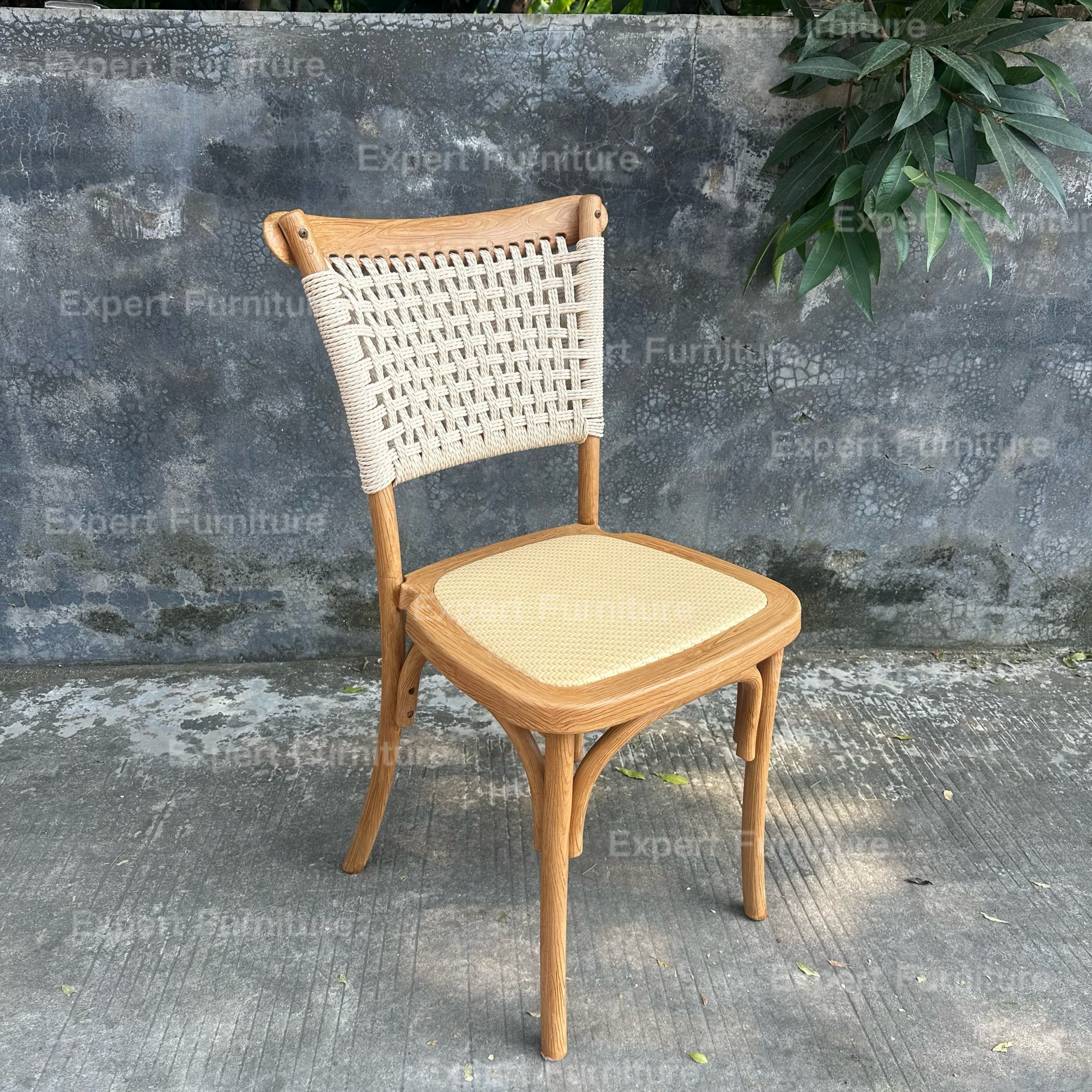 Rattan Woven Back Resin Chair